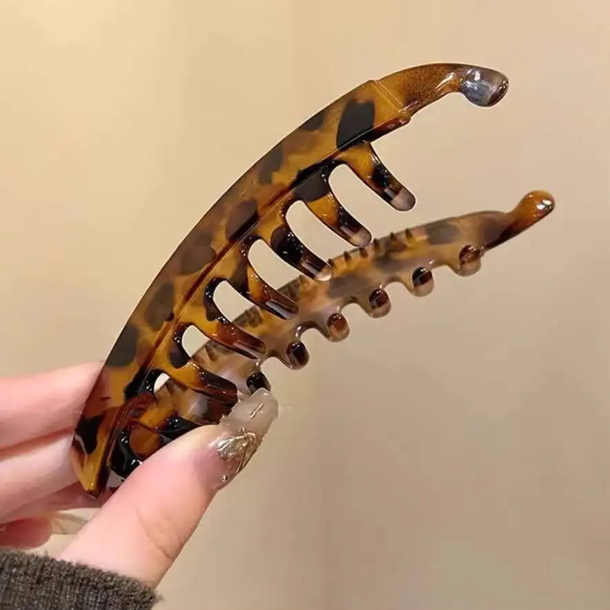 Tortoiseshell Banana Hair Clip Fish Shaped Hairpin For Women Hair Accessories Hairgrips Twist Clamp Ponytail Barrettes Headwear - Image 4