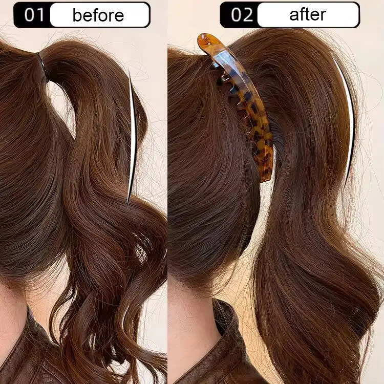 Tortoiseshell Banana Hair Clip Fish Shaped Hairpin For Women Hair Accessories Hairgrips Twist Clamp Ponytail Barrettes Headwear - Image 6