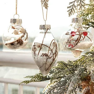 Transparent Decorative Christmas Balls Christmas Tree Decorations Christmas Plastic Balls Round Balls