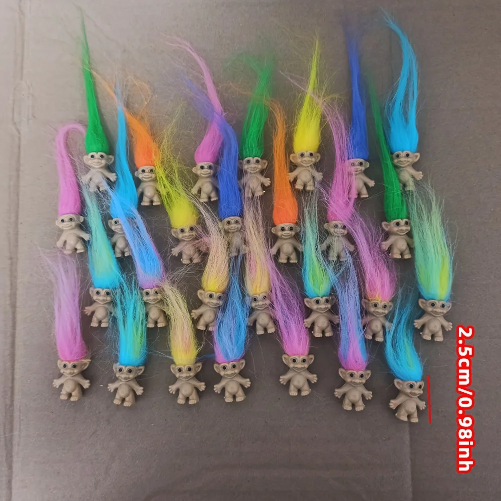 Troll Dolls, Vintage Trolls Lucky Doll Figures, Chromatic Adorable Cute Little Guys Collection, Party Favors,Christmas,Halloween - Image 3