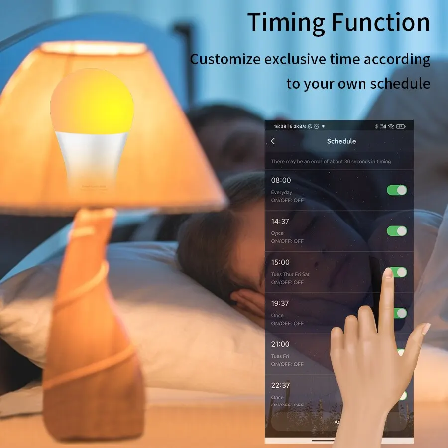 Tuya Smart LED Bulb E27 APP Control Dimmable Light Bluetooth RGB Lamp 220V Bedroom Decoration Party Lighting Smart Life - Image 5