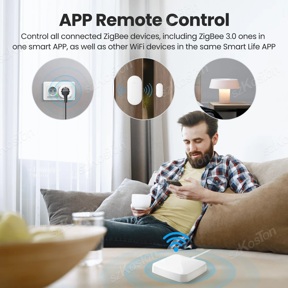 Tuya Smart Life Multi-mode Gateway Smart Home Automation Hub ZigBee WiFi Bridge Bluetooth Mesh Voice Control for Alexa Google - Image 4