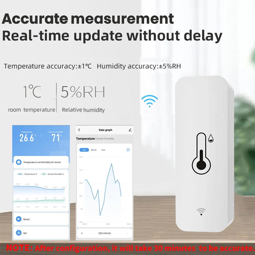 Tuya Smart Temperature And Humidity Sensor WiFi APP Remote Monitor For Smart Home var SmartLife WorkWith Alexa Google Assistant - Image 4