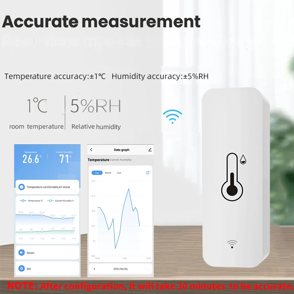 Tuya Zigbee WiFi Temperature And Humidity Sensor APP Remote Monitor For Smart Home var SmartLife WorkWith Alexa Google Assistant - Image 3
