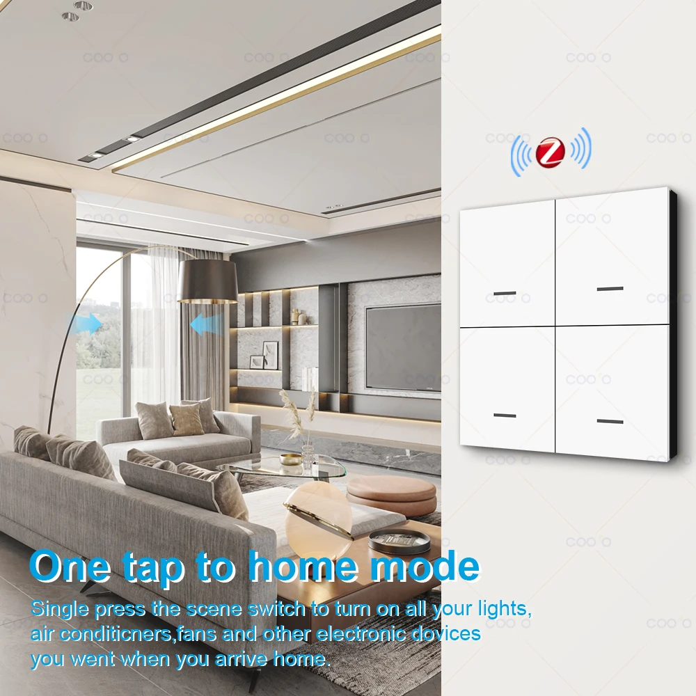 Tuya Zigbee Wireless Smart Scene Switch 4 Gang 12 Modes Home Automatic Lighting Scene Button Controller Need ZigBee Gateway - Image 3