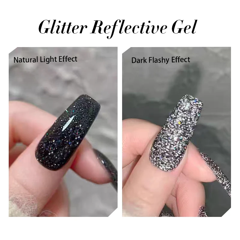UR SUGAR 15ml Reflective Gel Nail Polish Neon Glitter Semi Permanent Long Lasting Soak Off UV Gel Manicure DIY Nail Art Varnish - Image 2