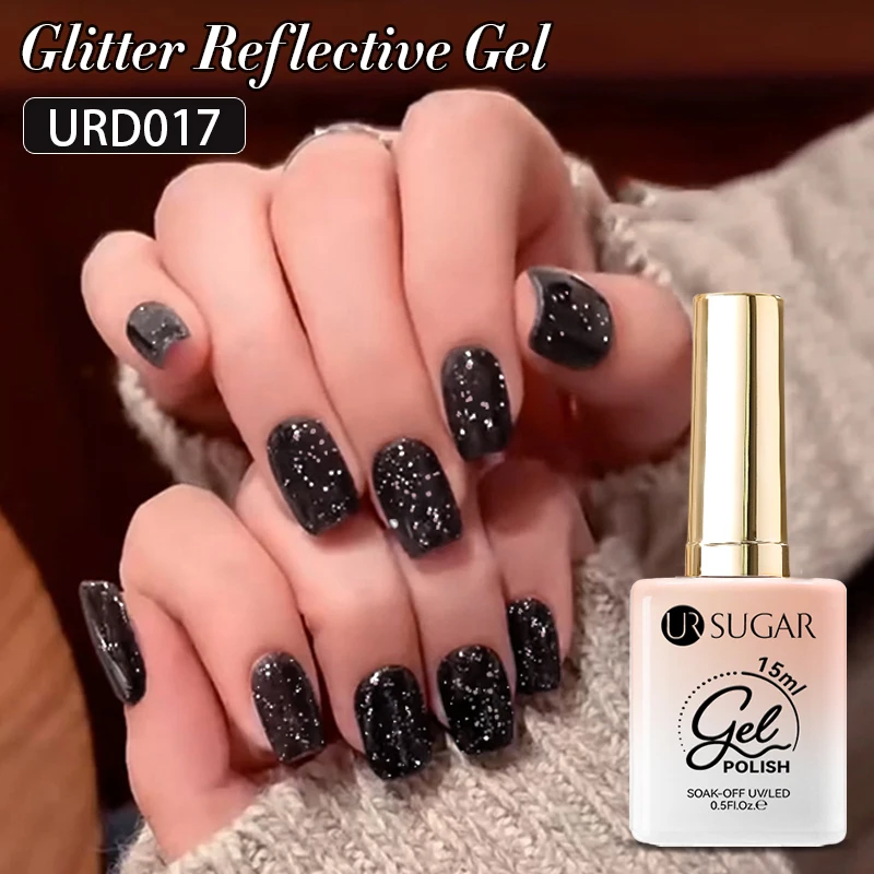 UR SUGAR 15ml Reflective Gel Nail Polish Neon Glitter Semi Permanent Long Lasting Soak Off UV Gel Manicure DIY Nail Art Varnish - Image 3
