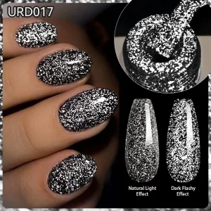UR SUGAR 15ml Reflective Gel Nail Polish Neon Glitter Semi Permanent Long Lasting Soak Off UV Gel Manicure DIY Nail Art Varnish