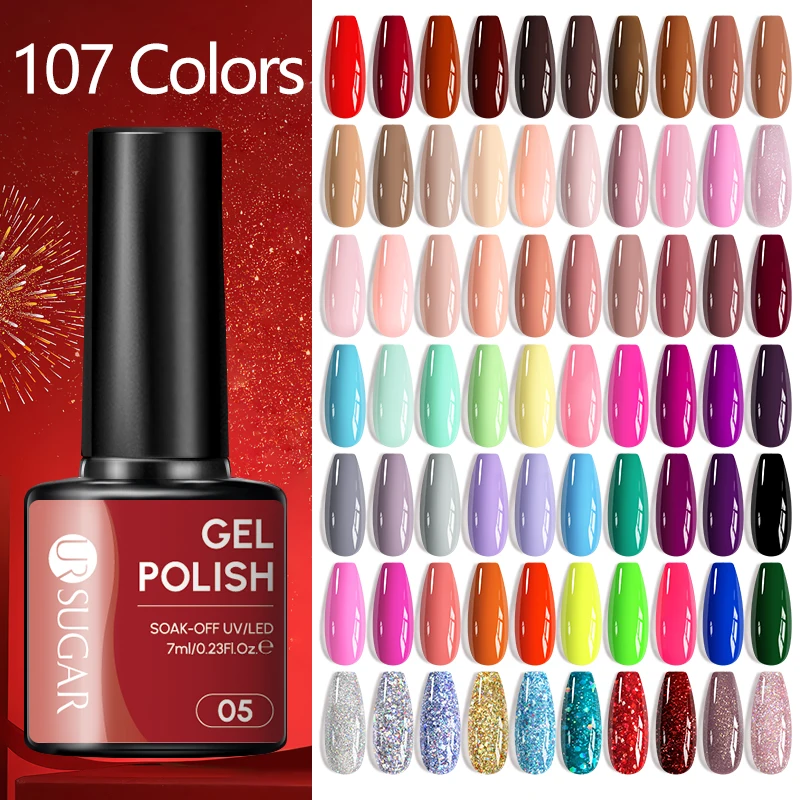 UR SUGAR 7ML Nail Gel Fresh Macaron 107 Colors All For Manicure Semi Permanent Soak Off LED UV Long-Lasting Nail Art Varnish