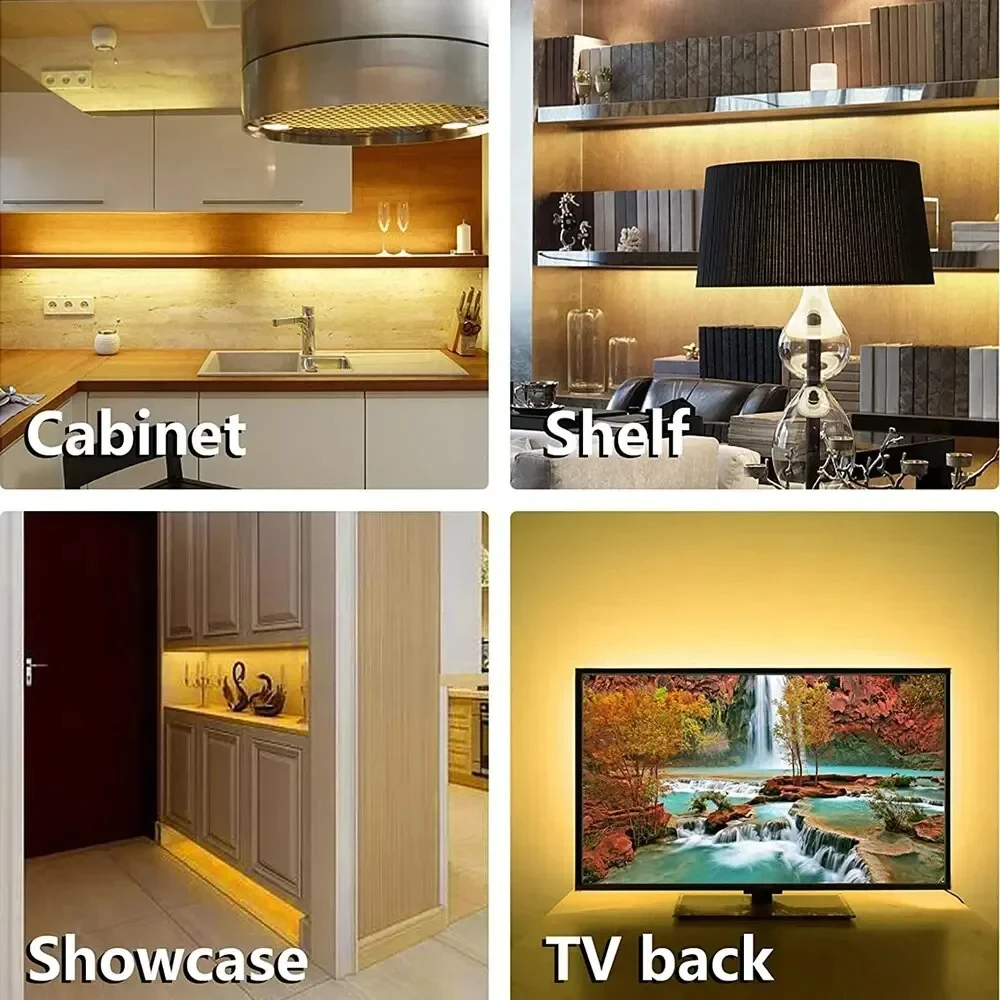 USB 60 LED Strip Lights DC 5V Smart Dimmer Gesture Sensor Switch Control Backlight Tape TV Lamp LED Lights for Room Home Decor - Image 5