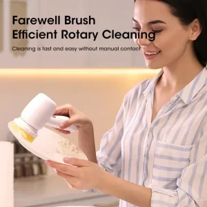 USB Rechargeable Wireless Multifunctional Mini Electric Cleaning Brush for Kitchen Dishwashing Bathroom Tile Cleaning Tool