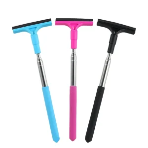 Universal Car Rearview Mirror Wiper Glass Mist Cleaner Scraper Handle Telescopic Window Portable Cleaning Brush Car Accessories