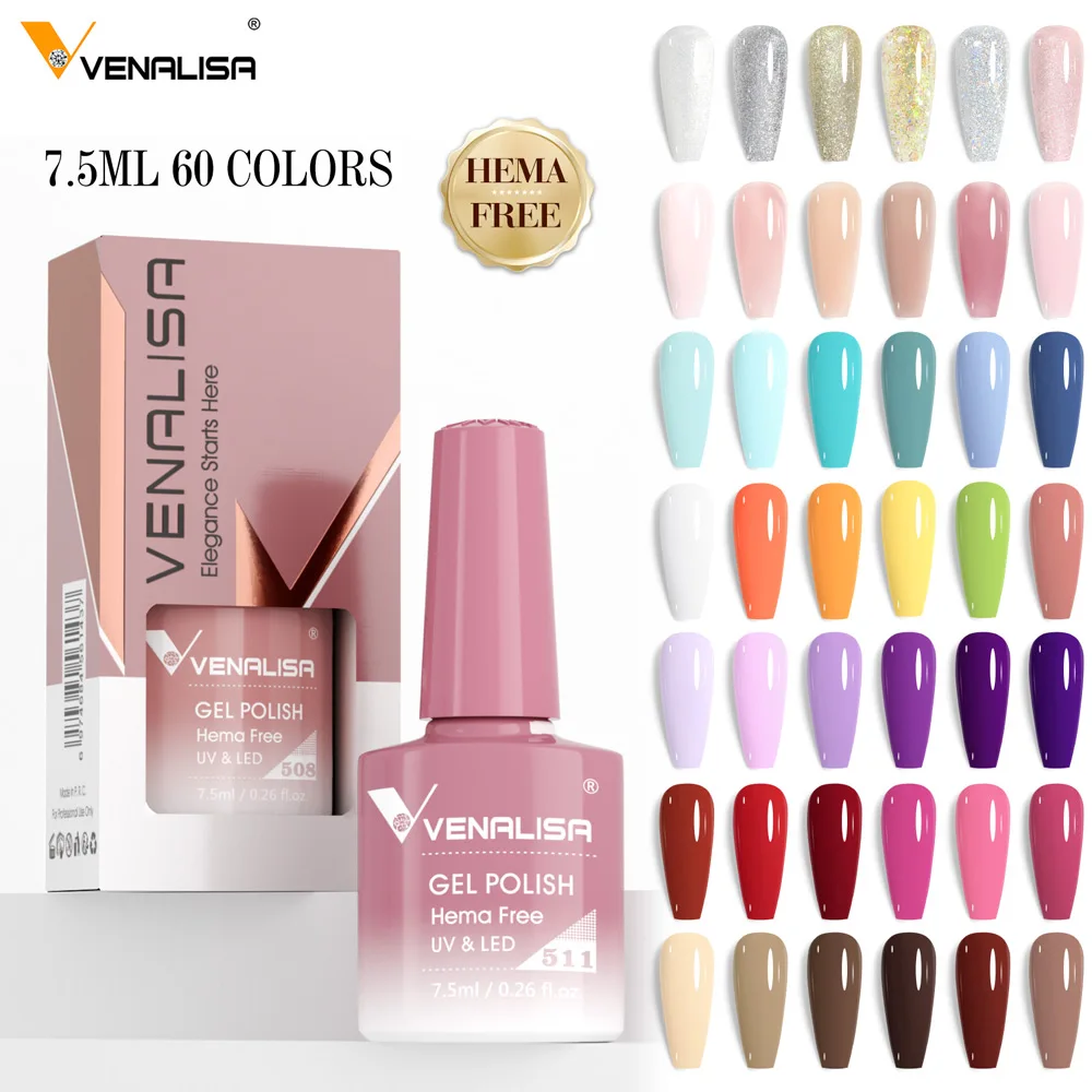 Venalisa HEMA TPO FREE Nail Gel Polish Glitter Gorgeous Full Coverage Soak Off UV LED French Nail Jelly Pink Nude Collection - Image 2