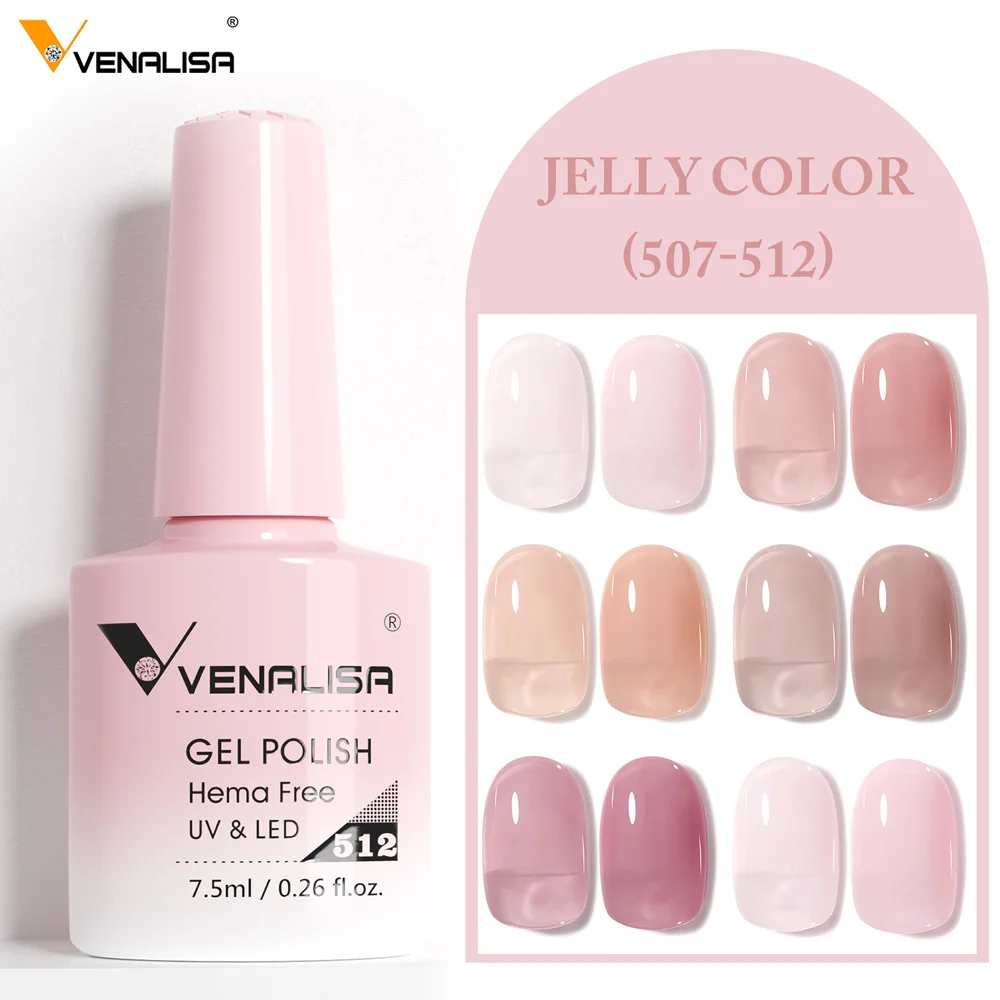 Venalisa HEMA TPO FREE Nail Gel Polish Glitter Gorgeous Full Coverage Soak Off UV LED French Nail Jelly Pink Nude Collection - Image 3