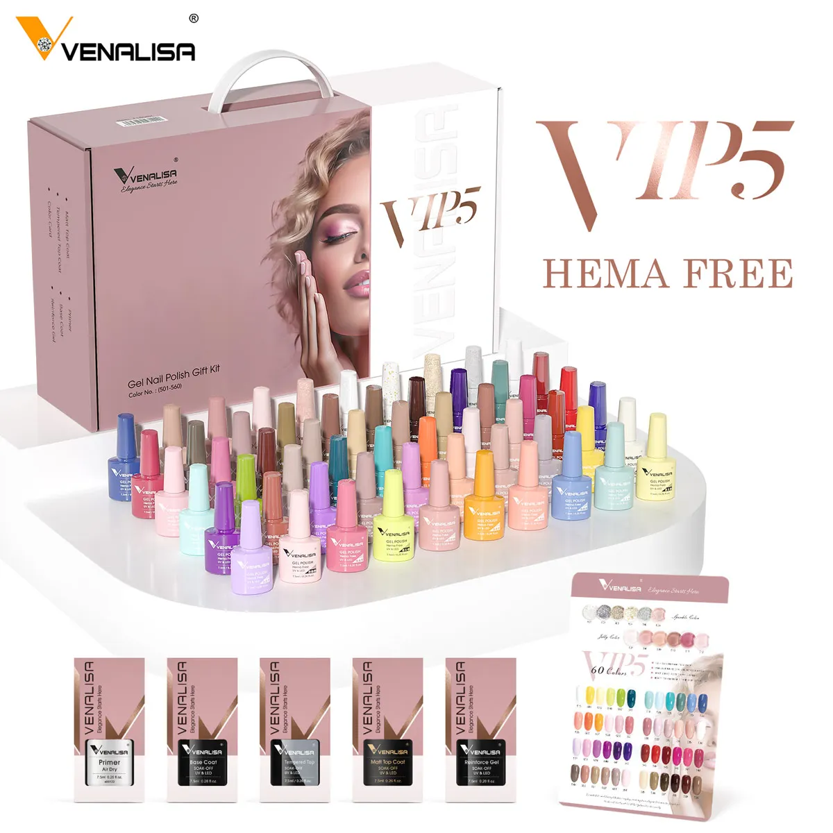 Venalisa HEMA TPO FREE Nail Gel Polish Glitter Gorgeous Full Coverage Soak Off UV LED French Nail Jelly Pink Nude Collection - Image 6