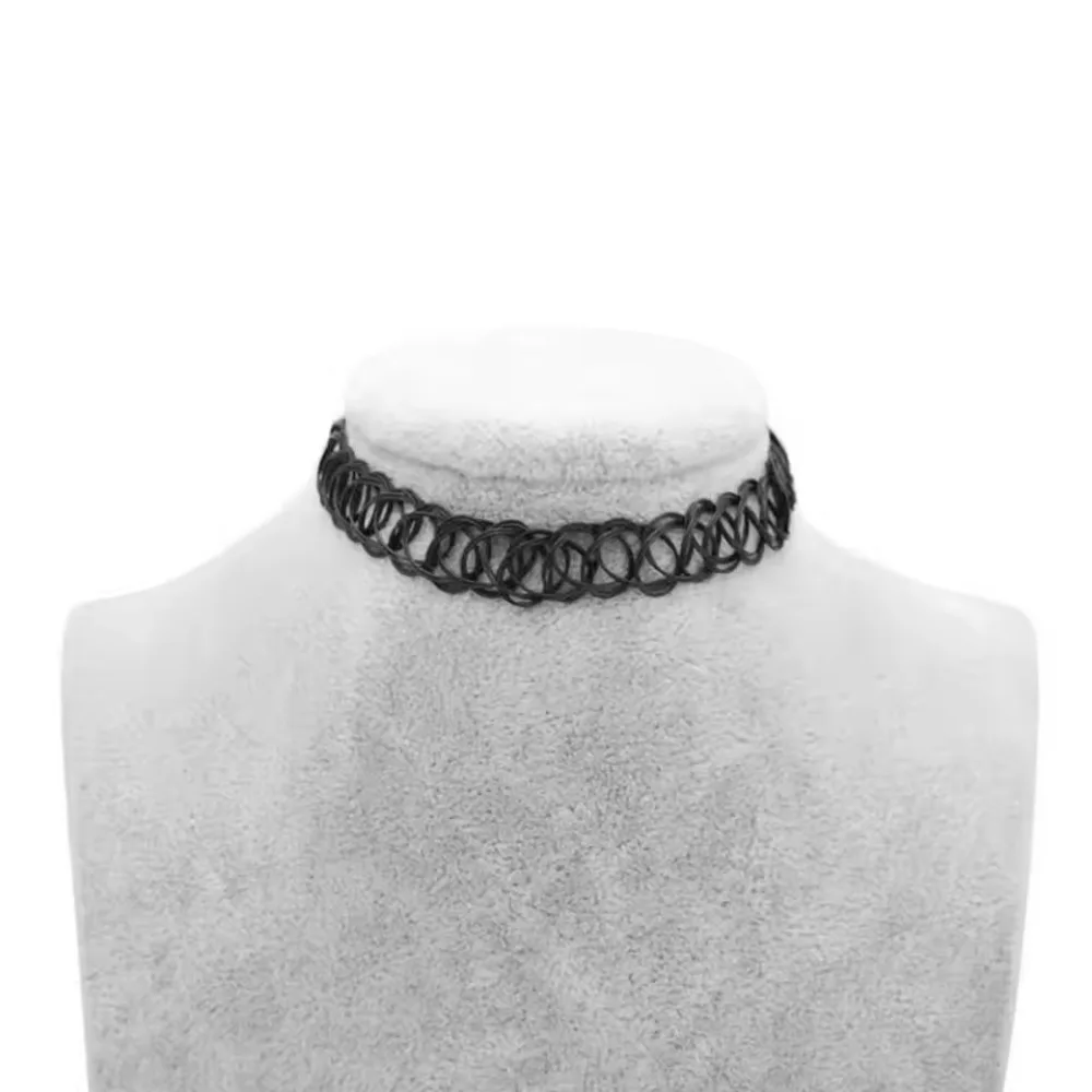 Vintage Elastic Braided Fish Thread Choker Gothic Black Choker 1pc Fashion Necklace for Punk Women Gift Valentine's Day Gift - Image 6