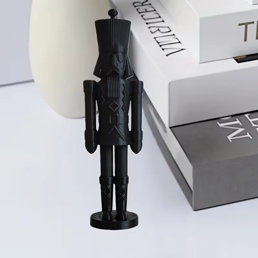 Vintage Nutcracker Figurine Christmas Desktop Ornament Home Office Shelf Decor Holiday Statue Tabletop Black White 3D Printed - Image 4