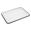 Vintage Rectangular Enamel Baking Pan White Retro Kitchen Tray for Baking Roasting Serving Fruits Bread Salad Pizza Toast Cake