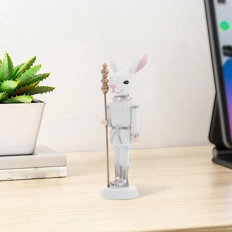 WISH Easter Nutcracker Resin Sculpture Holiday Doll Home Desktop Decoration Cute Ornaments - Image 3