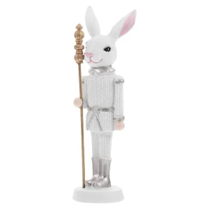 WISH Easter Nutcracker Resin Sculpture Holiday Doll Home Desktop Decoration Cute Ornaments