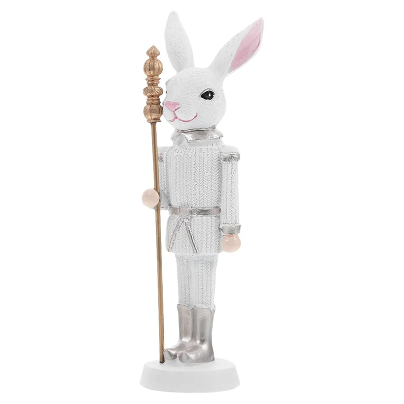 WISH Easter Nutcracker Resin Sculpture Holiday Doll Home Desktop Decoration Cute Ornaments