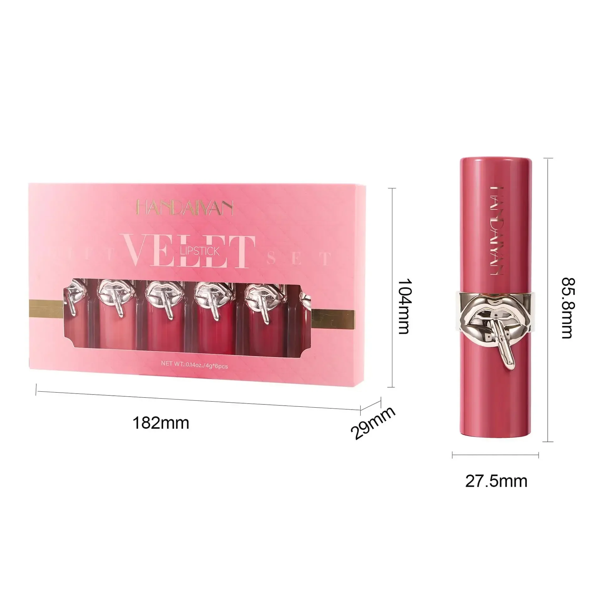 Waterproof Velvet Lipstick Set Matte High Pigment Long Lasting Moisturizing Non Fade Nude Red Lip Gloss Beauty Cosmetic - Image 6