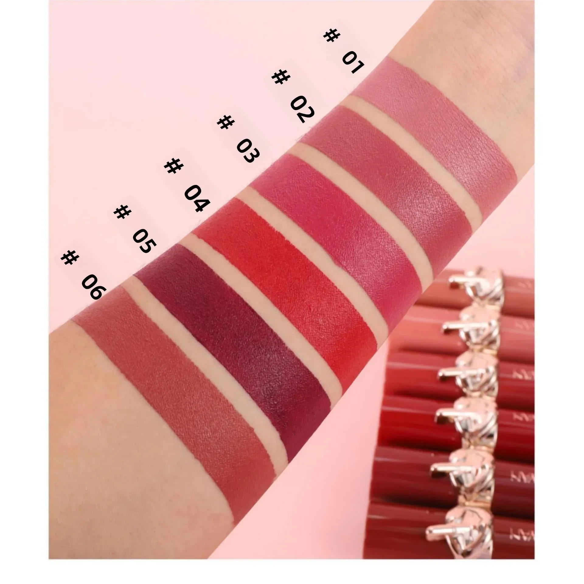 Waterproof Velvet Lipstick Set Matte High Pigment Long Lasting Moisturizing Non Fade Nude Red Lip Gloss Beauty Cosmetic - Image 5