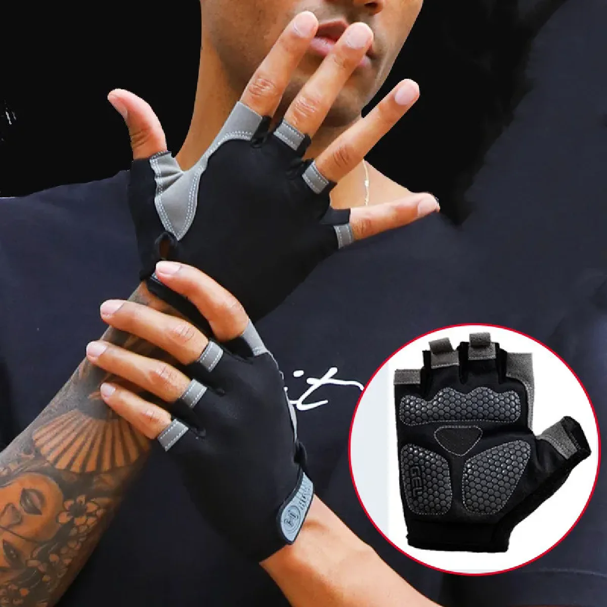 Weightlifti Gym Gloves Fitness Training Fingerless Women Men Bodybuilding Exercise Sports Gloves Cycling Anti Slip Breathable - Image 4