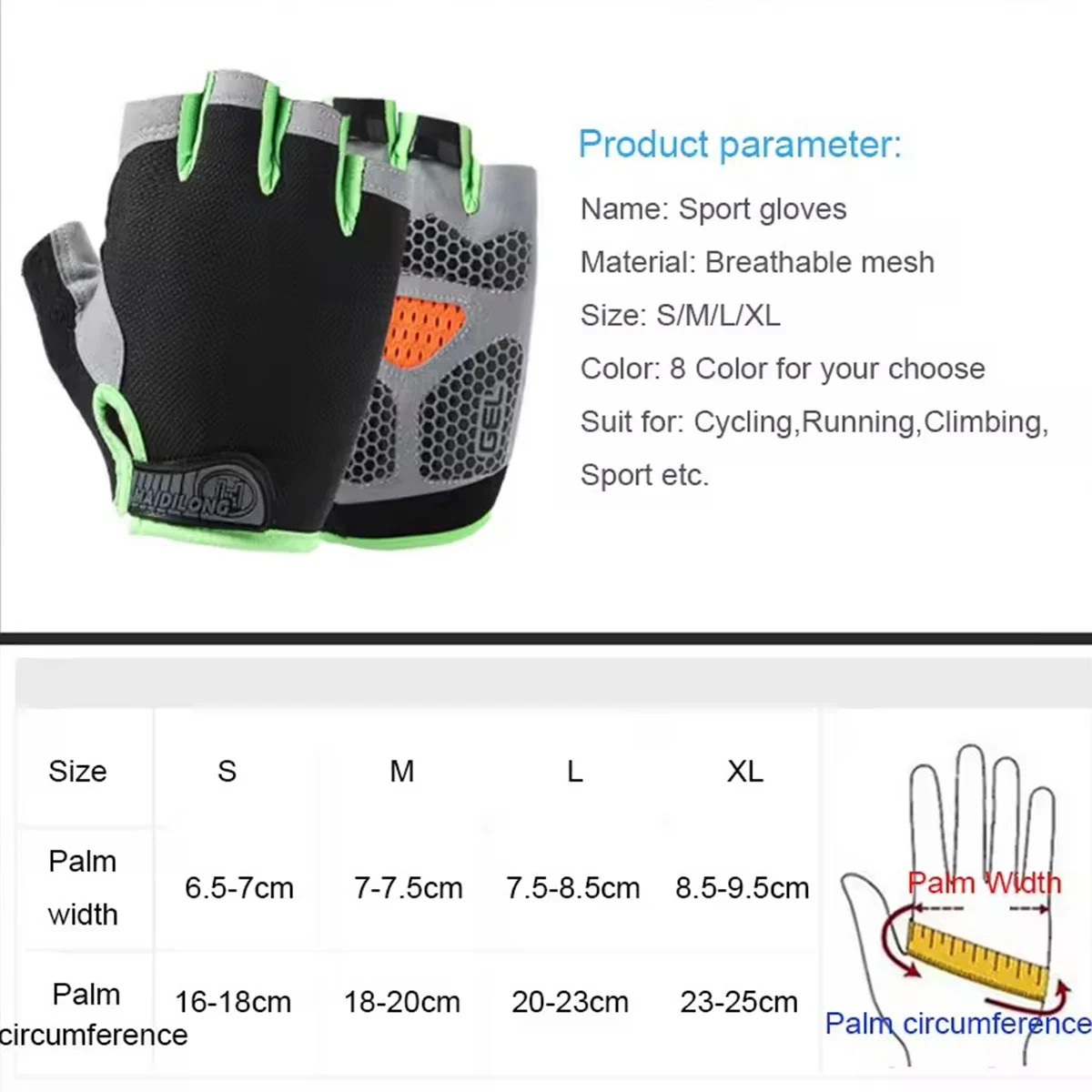 Weightlifti Gym Gloves Fitness Training Fingerless Women Men Bodybuilding Exercise Sports Gloves Cycling Anti Slip Breathable - Image 6