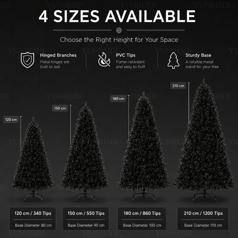 White Artificial Christmas Tree PVC Encrypted LED Lights, Family Christmas Party Decoration, Large Christmas Tree 120 To 210 Cm - Image 6