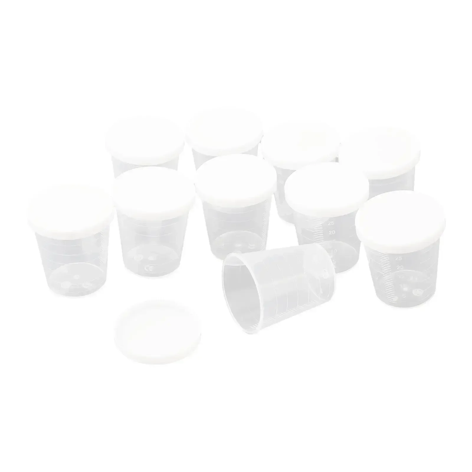 With White Lids Cap Clear Container For Baking Beaker Liquid Measure Jug Cup Containe 10Pcs 30ml Medicine Measuring Measure Cups - Image 6