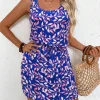 Women's Spring/Summer Floral Print Round Neck Sleeveless Casual Dress