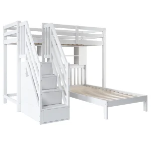 Wood House Bunk Bunk Bed Double Bed Multifunctional Children's Bed Storage Space Function With Desk And Shelve No Mattres PINGGO