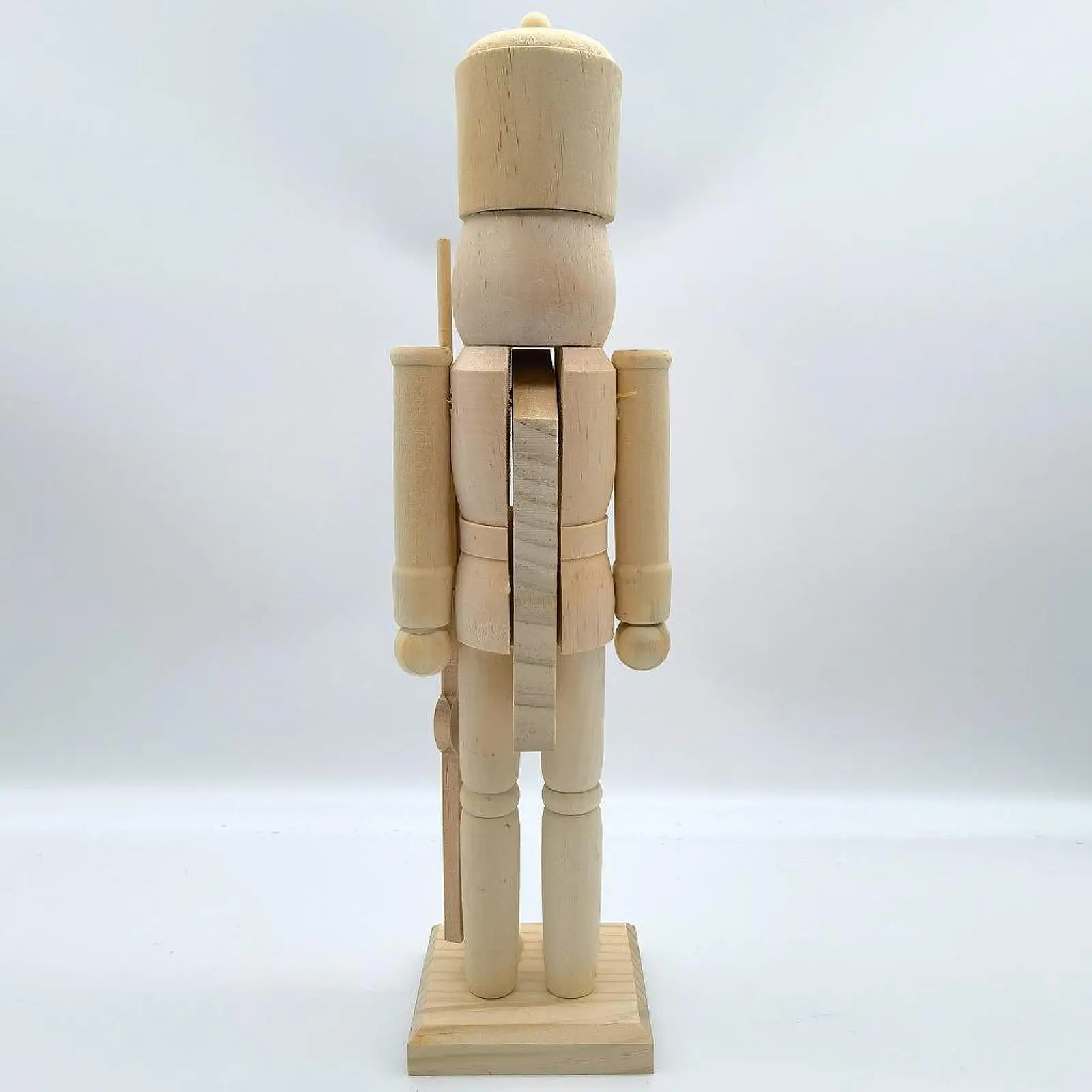 Wood Nutcracker Figurines Puppet Toy 38cm DIY Blank Unpainted Nutcracker for Arts Project Christmas Craft Supplies Table Decor