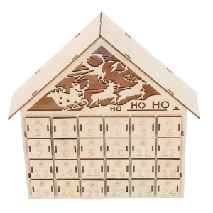 Wooden LED Light Up Advent Calendar 24 Drawer Refillable Christmas 2026 Countdown Rustic Mantel Decor Christmas Advent Calendar