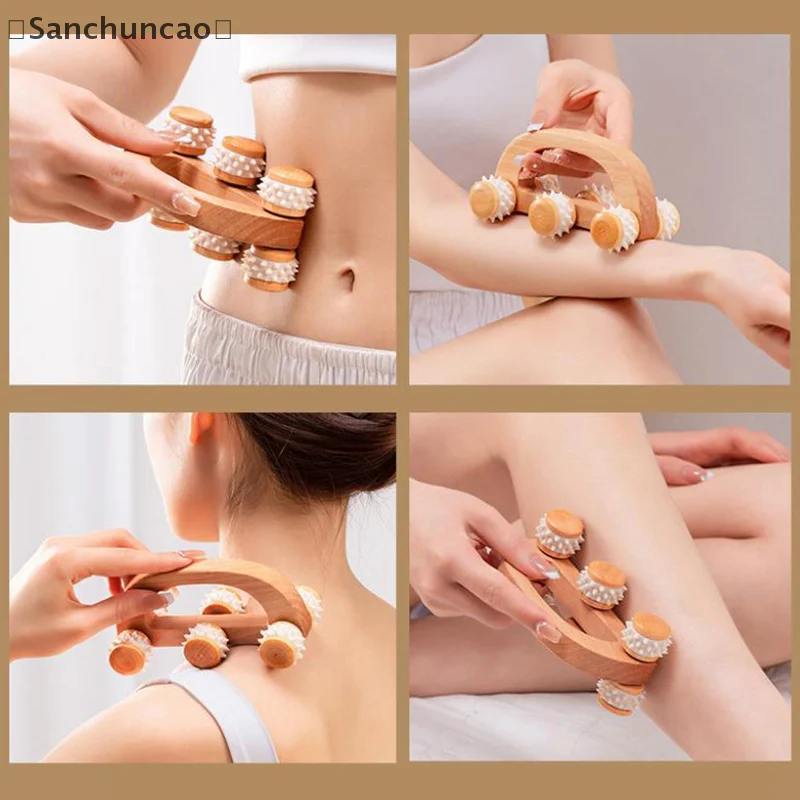 Wooden Massage Roller Tool, Manual Wooden Massager, Wood Back Massage Roller For Neck Leg Back Deep Tissue Muscle Massage - Image 2