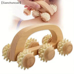 Wooden Massage Roller Tool, Manual Wooden Massager, Wood Back Massage Roller For Neck Leg Back Deep Tissue Muscle Massage