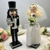 Wooden Nutcracker Decorations Wedding Dress Groom And Bride Decorations Painted Wood Romantic Newlywed Couple Souvenir Decor
