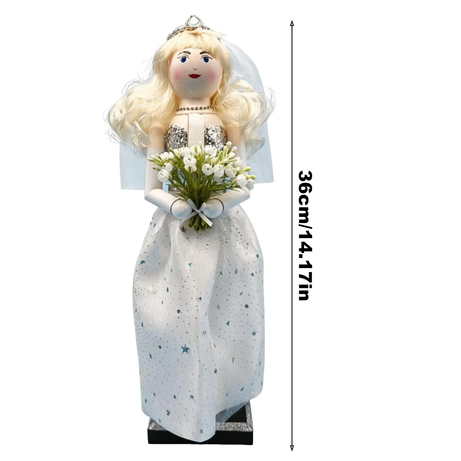 Wooden Nutcracker Decorations Wedding Dress Groom And Bride Decorations Painted Wood Romantic Newlywed Couple Souvenir Decor - Image 6