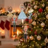 Wooden Nutcracker Hanging Ornaments Christmas Decorations Ballet Dancer Mouse King Pendant for Xmas Home Holiday Party Supplie