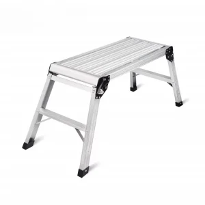 Work Platform Step Ladder Heavy Duty Foldable Aluminum Platform 330 LBS Capacity Horse Stool Household Folding Car Wash Table