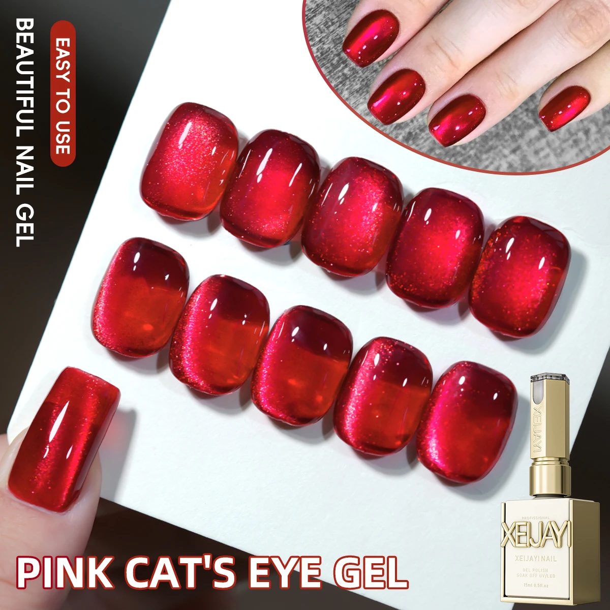 XEIJAYI 15ML Cat Eye Nail Polish Gel Phototherapeutic Gel Soak Off Nail Magnetic Gel Polish Nail Art DlY For Salon At Home - Image 3