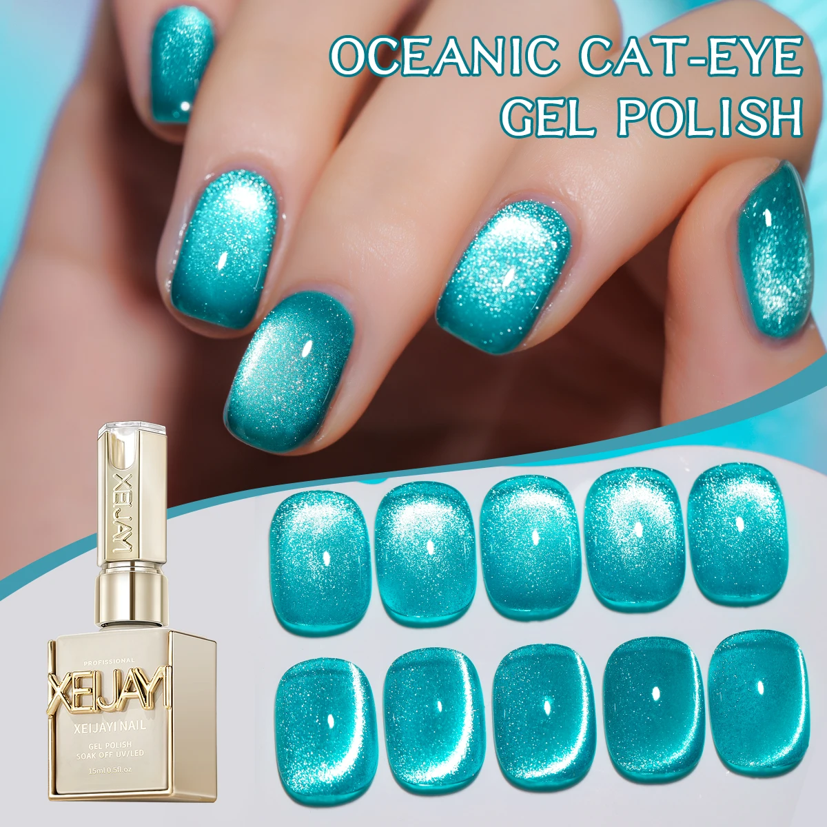 XEIJAYI 15ML Cat Eye Nail Polish Gel Phototherapeutic Gel Soak Off Nail Magnetic Gel Polish Nail Art DlY For Salon At Home - Image 5
