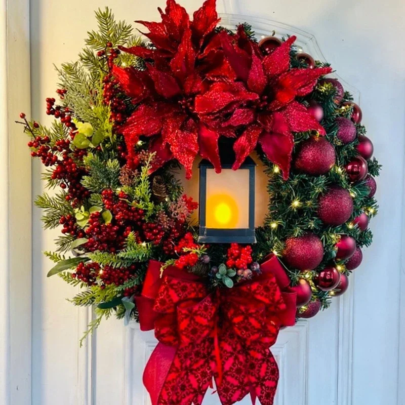Xmas Garland Luxury All-Weather Christmas Wreath Heavy Duty Outdoor Door Decor for Shopping Mall Hotel Wall Window New Year - Image 2