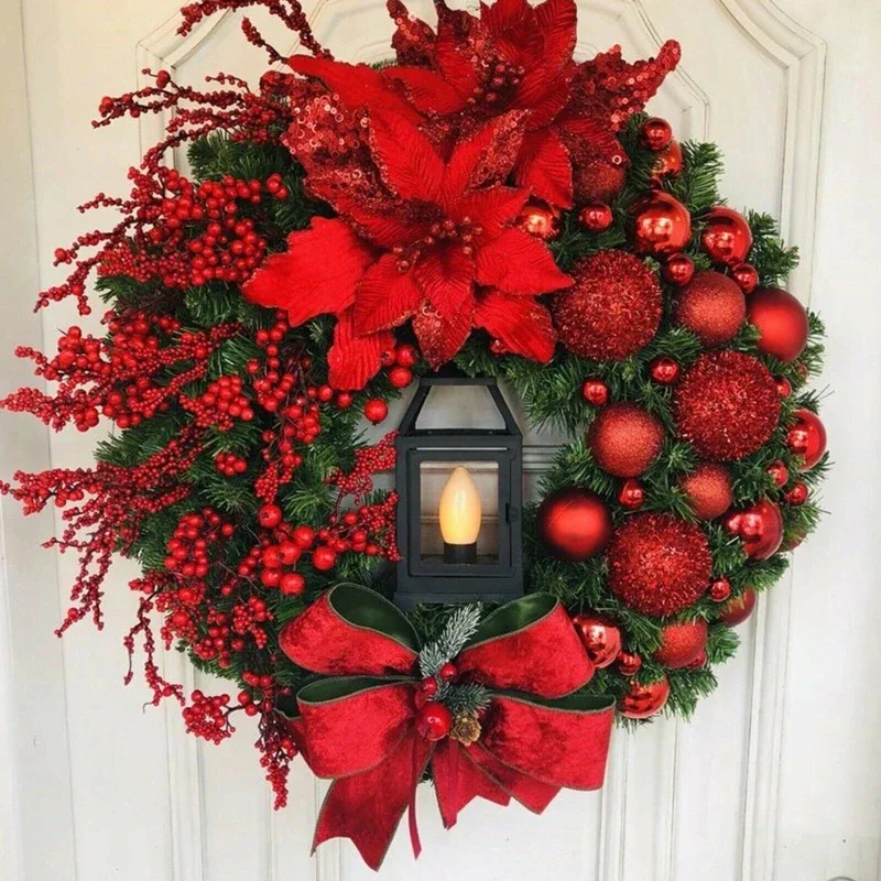 Xmas Garland Luxury All-Weather Christmas Wreath Heavy Duty Outdoor Door Decor for Shopping Mall Hotel Wall Window New Year - Image 3