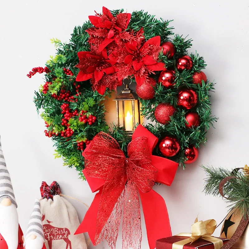 Xmas Garland Luxury All-Weather Christmas Wreath Heavy Duty Outdoor Door Decor for Shopping Mall Hotel Wall Window New Year - Image 4