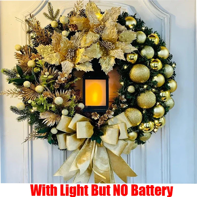 Xmas Garland Luxury All-Weather Christmas Wreath Heavy Duty Outdoor Door Decor for Shopping Mall Hotel Wall Window New Year