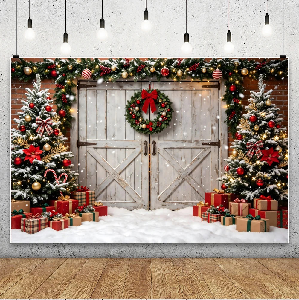 Yeele Christmas Snowman Reindeer Wooden Wall Photography Backdrop Xmas Tree Gift Background Baby Kids Portrait Photo Studio - Image 2