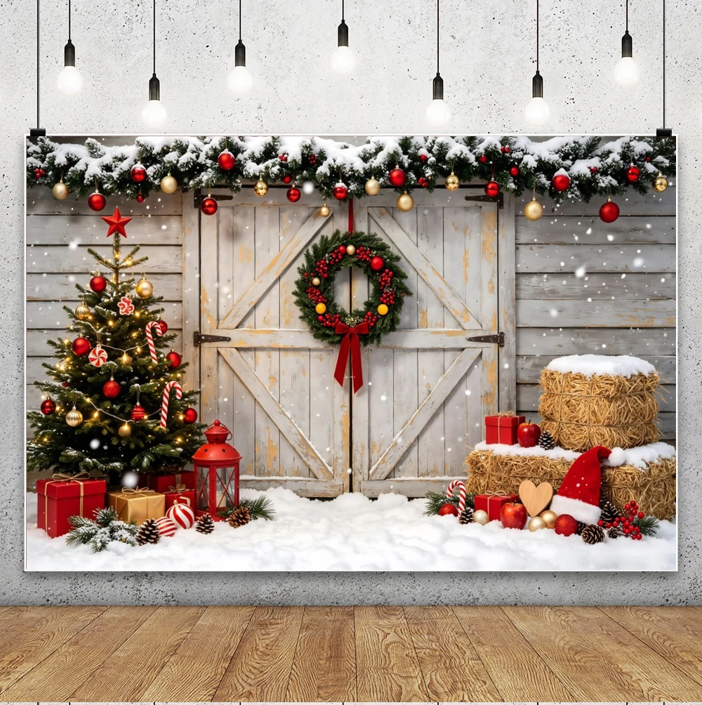 Yeele Christmas Snowman Reindeer Wooden Wall Photography Backdrop Xmas Tree Gift Background Baby Kids Portrait Photo Studio - Image 4