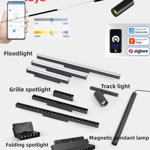Zigbee Smart LED Magnetic Track Light Dimmable 48V Pendant Spot Lamp Magnet Flexible Fixture Rail Modern Changeable Design Syste
